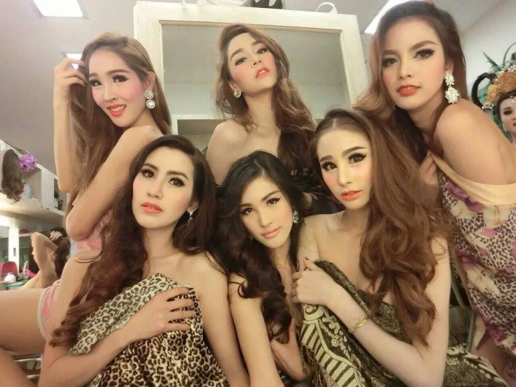 group of ladyboy performers in Thailand