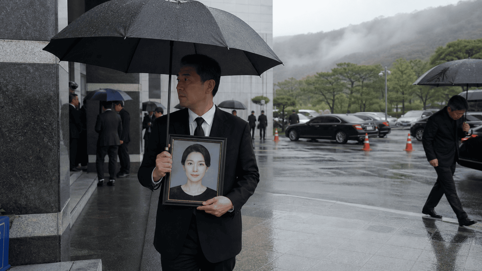 Leaving the Funeral Ceremony