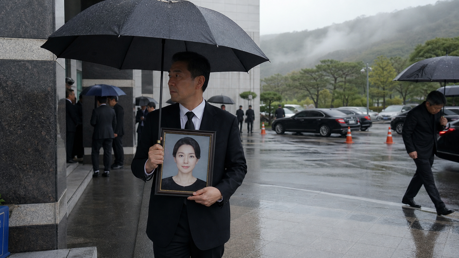 Leaving the Funeral Ceremony