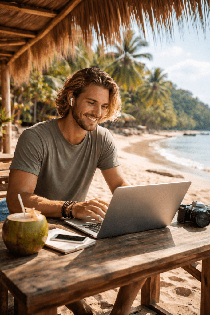 Digital Nomad At The Beach