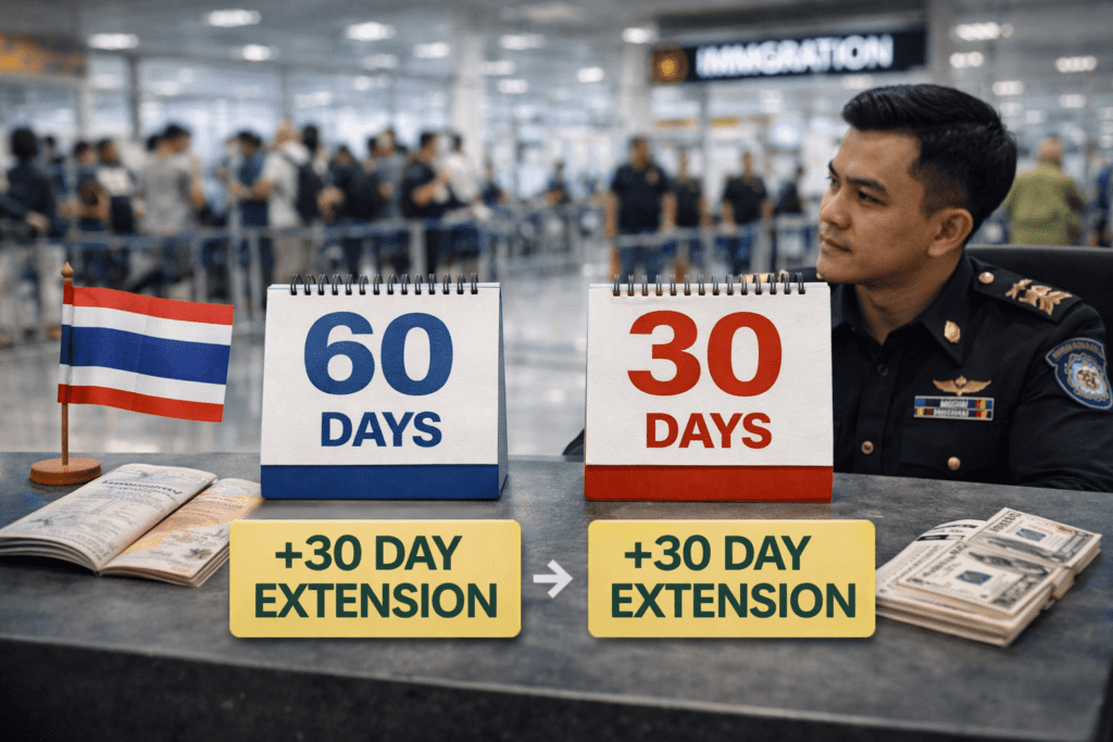 60 day to 30 day exemption Thailand