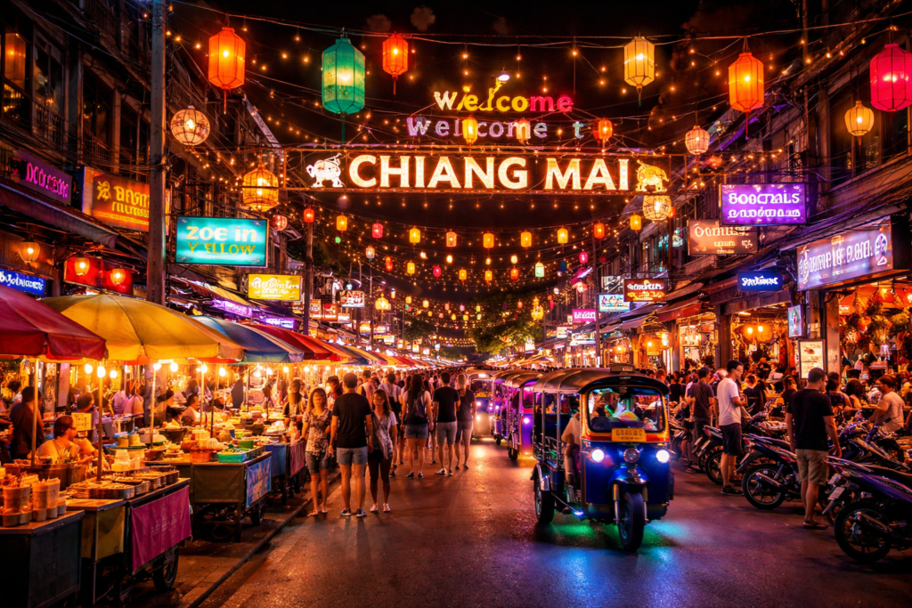 Quiet Nightlife In Chaing Mai