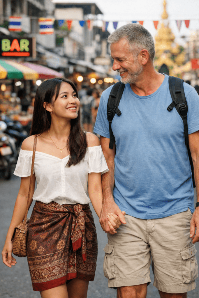 Young Thai Girl and Older Farang