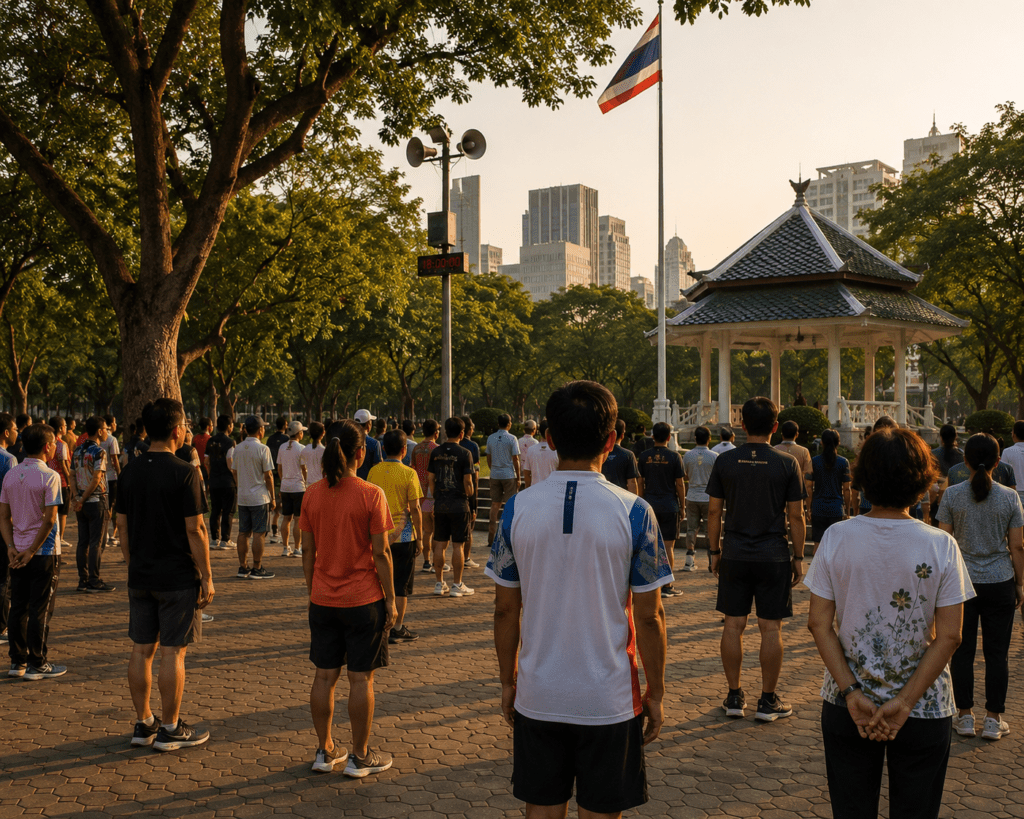 Thai national anthem played in public at 6pm daily