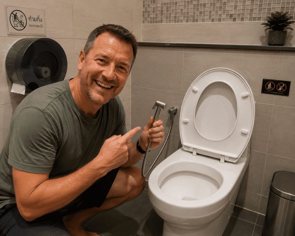 Bum gun and clean toilets in Thailand