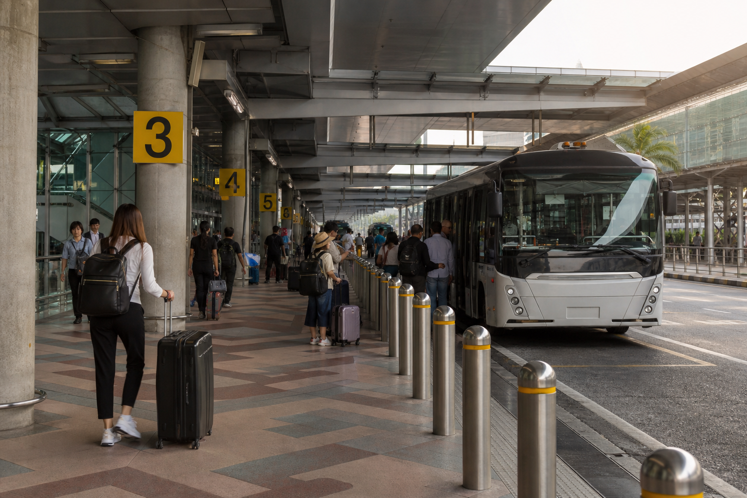 Airport Shuttle Bus and Ride-Hailing Pickup