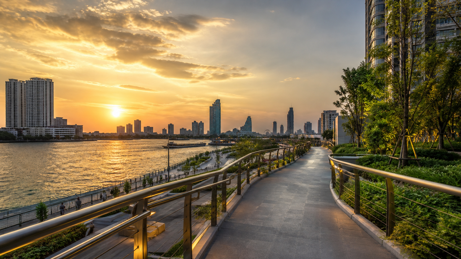 Bangkok Riverside Walking Bridge