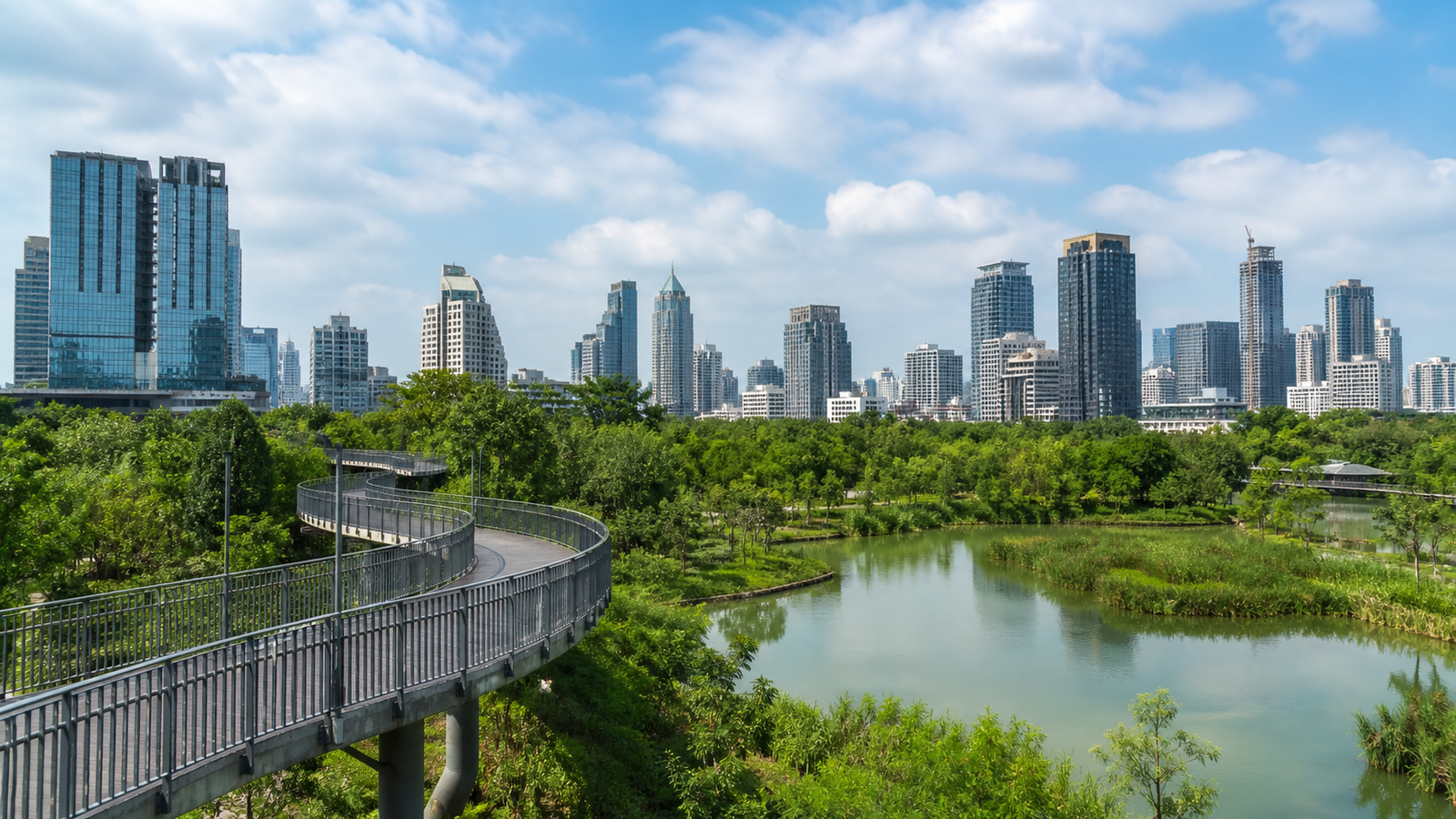 Bangkok Green Parks and Benjakitti Skywalk