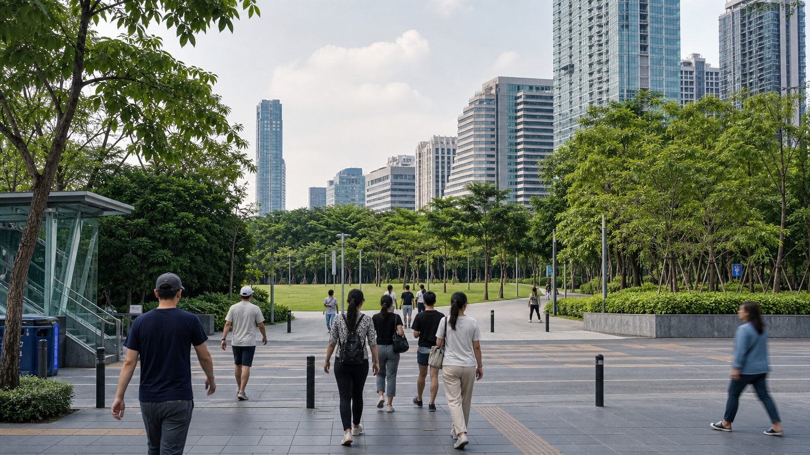 Benjakitti Park Old Section, Lake, and Asoke Views
