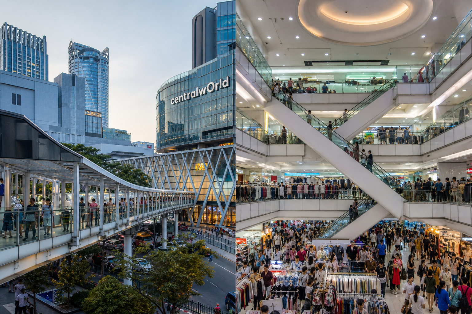 Walk from CentralWorld to Platinum Fashion Mall