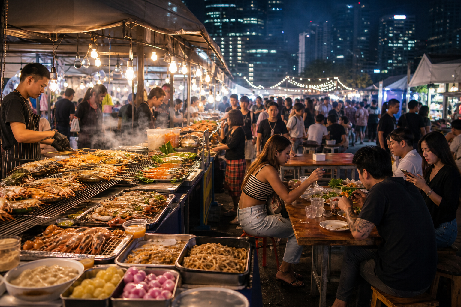 Food-Focused Night Markets in Rama 9