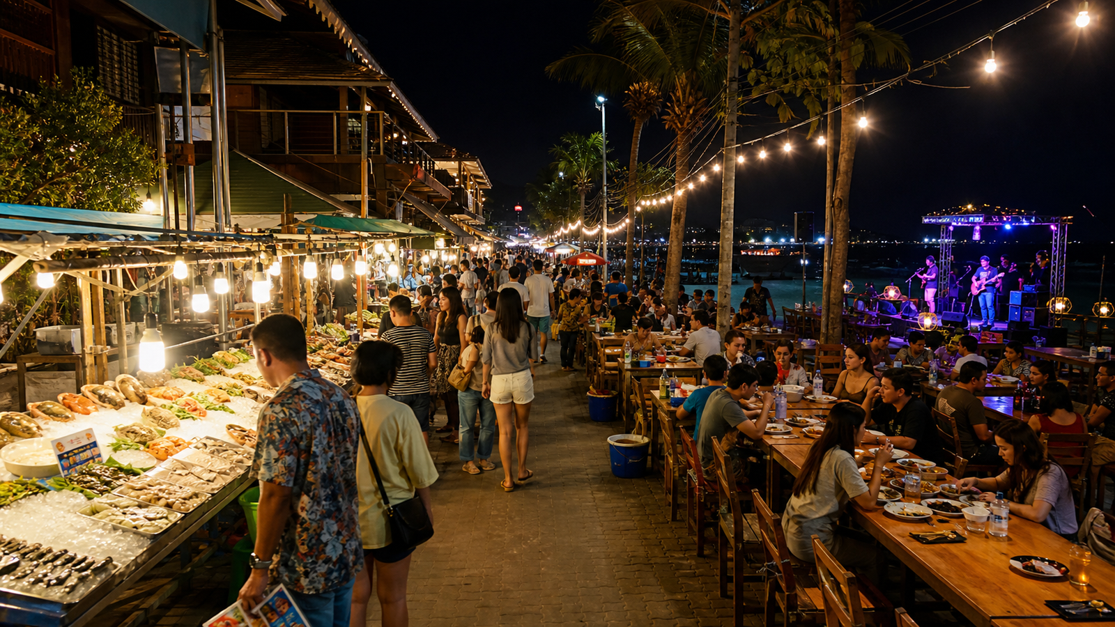 Hua Hin Night Market, Nightlife, Breakfast, and Coconut Village