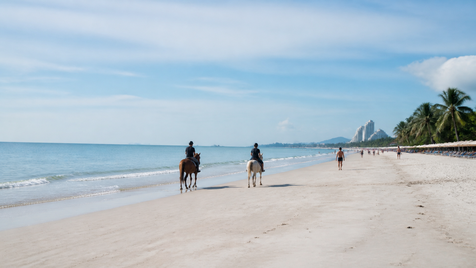 Hua Hin White Sand Beach and Horse Riding