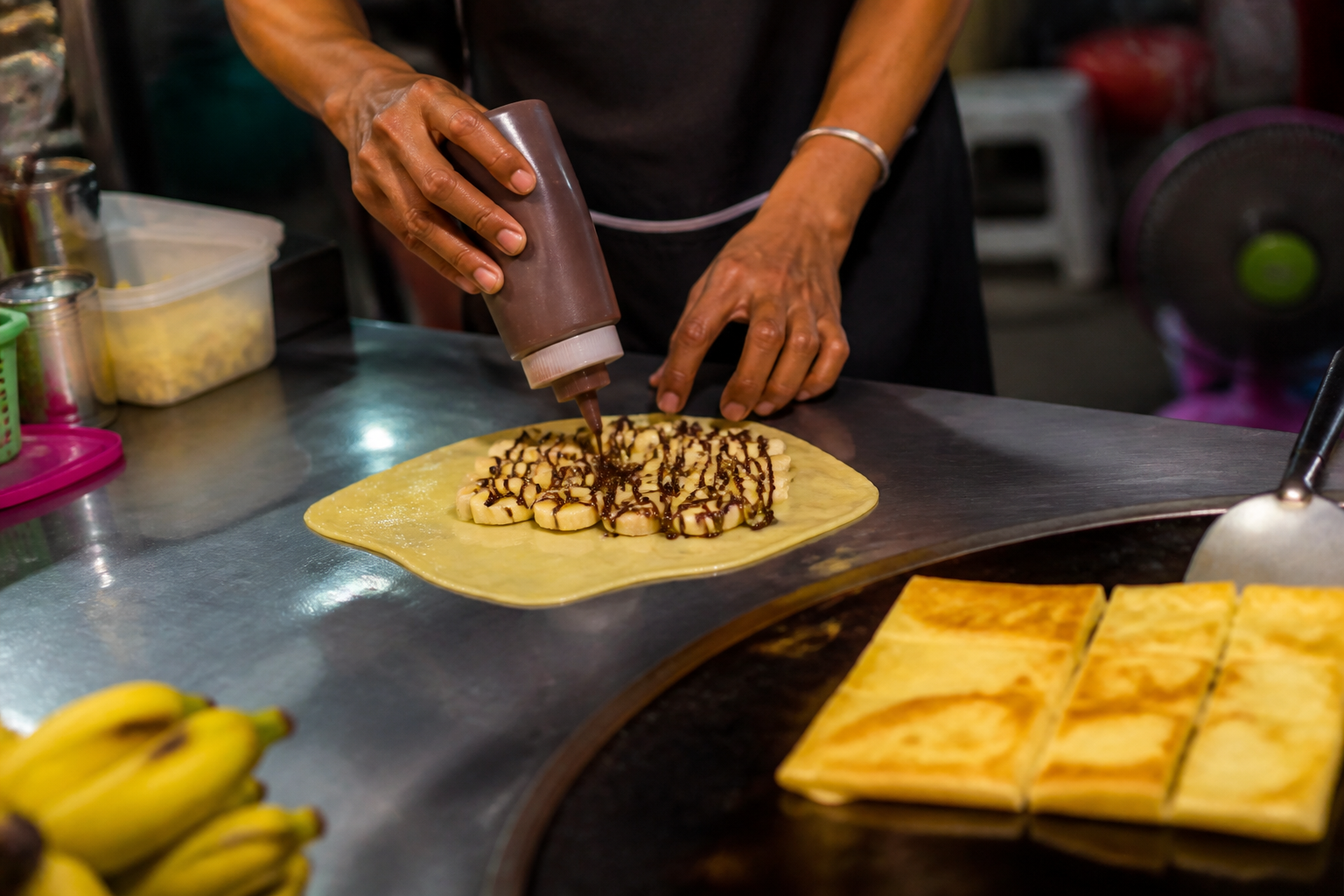 Roti and desserts at a Bangkok night market
