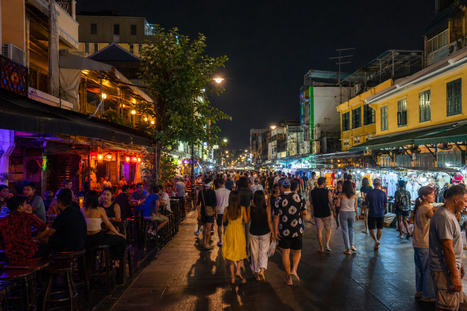 Khao San Road at Night: Drinks, Music, and Street Energy