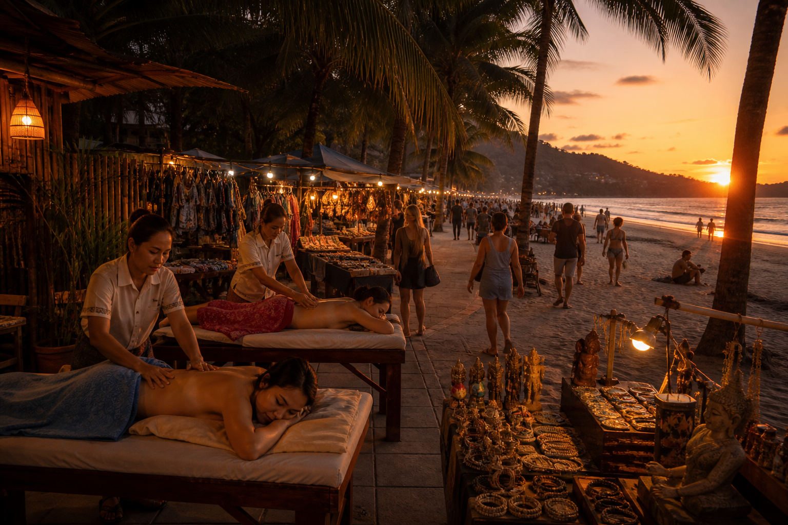 Patong Sunset, Massage, and Shopping