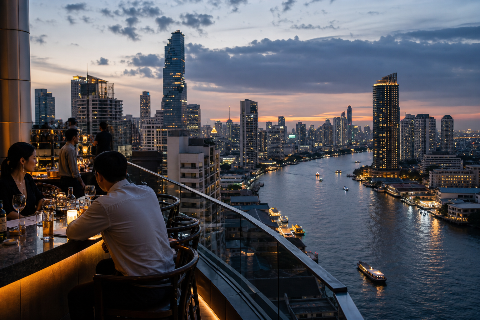 Sky Bars, Silom, and Khao San at Night
