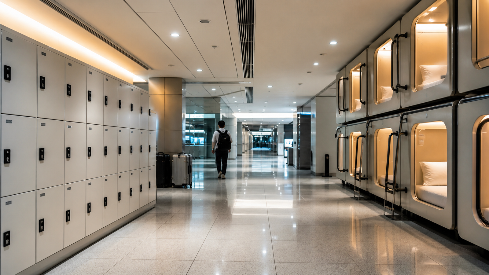 Suvarnabhumi Airport Rail Link and Sleep Boxes