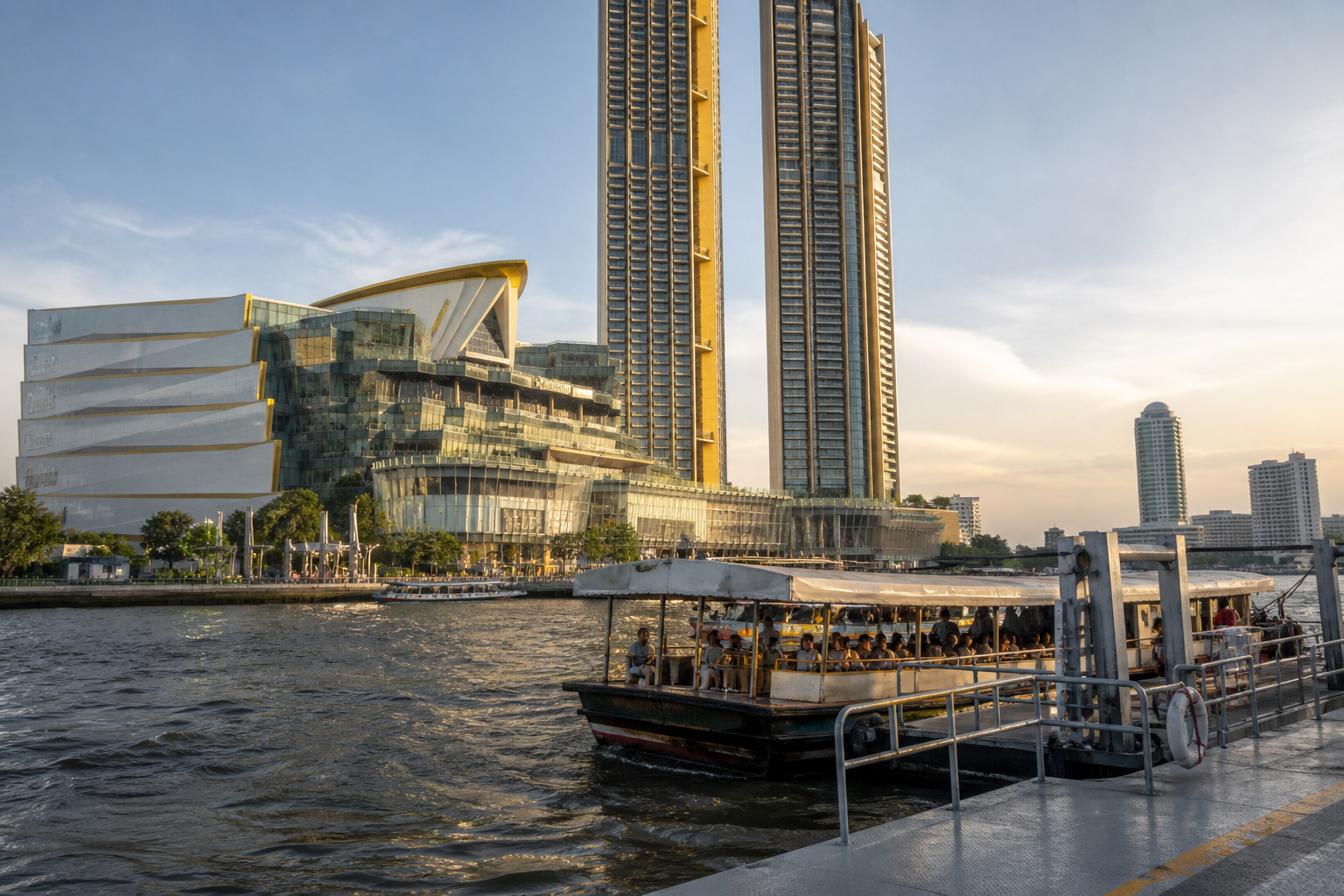 Taking the Shuttle Boat to ICONSIAM