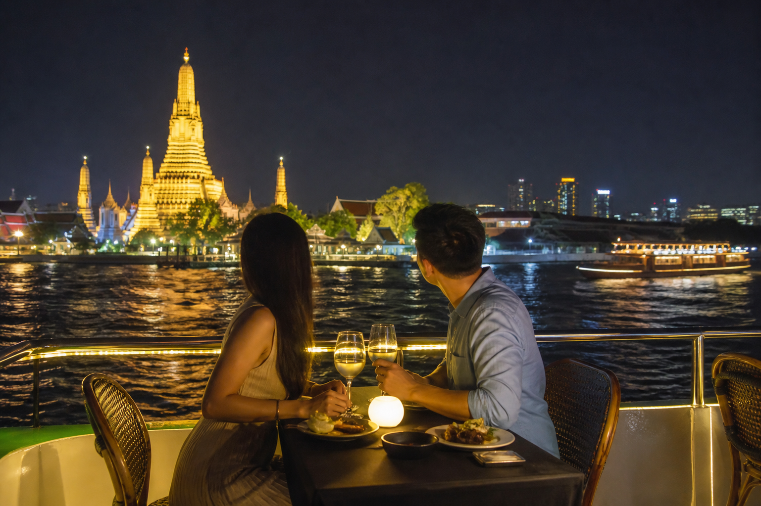 A Bangkok Dinner Cruise Under the Temple Lights
