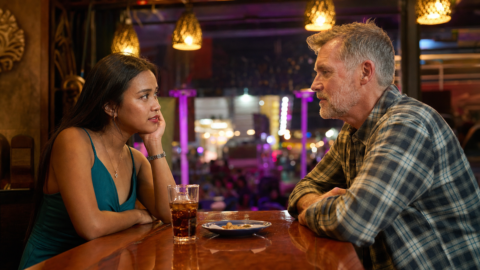A Brightly Lit Bar Leads to a Personal Conversation