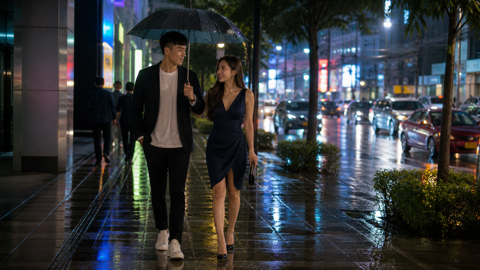 A Rainy Walk to the Hotel