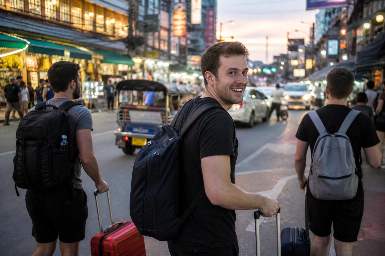 A Young Traveller Arrives in Bangkok for a Nightlife Holiday