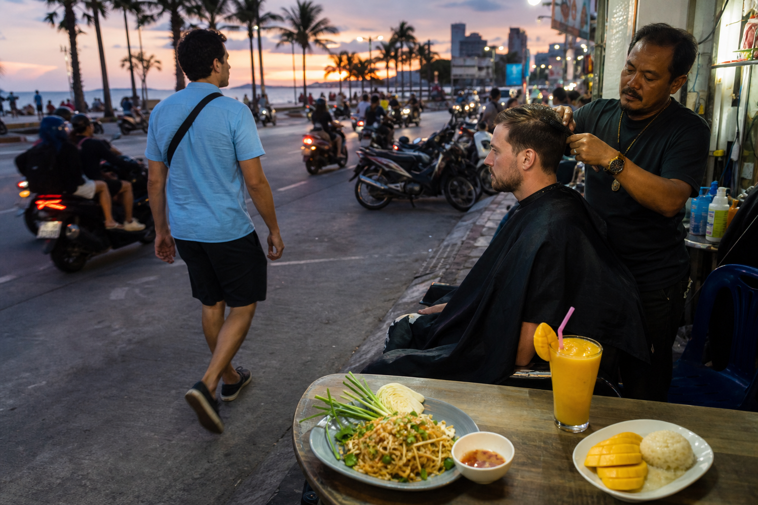 Affordable Food and a Walk Along Pattaya Beach Road