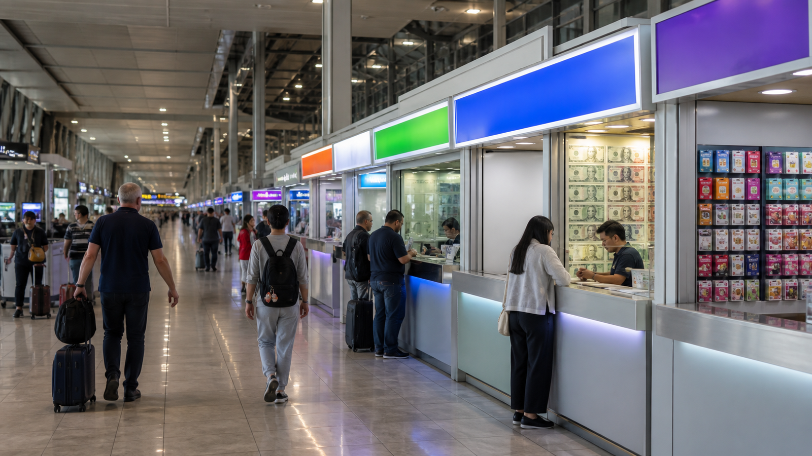 Money Exchange and SIM Cards After Immigration