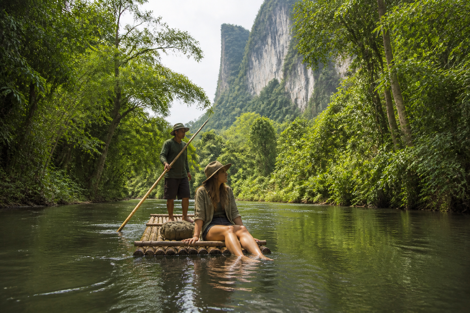 Bamboo Rafting on the Sok River