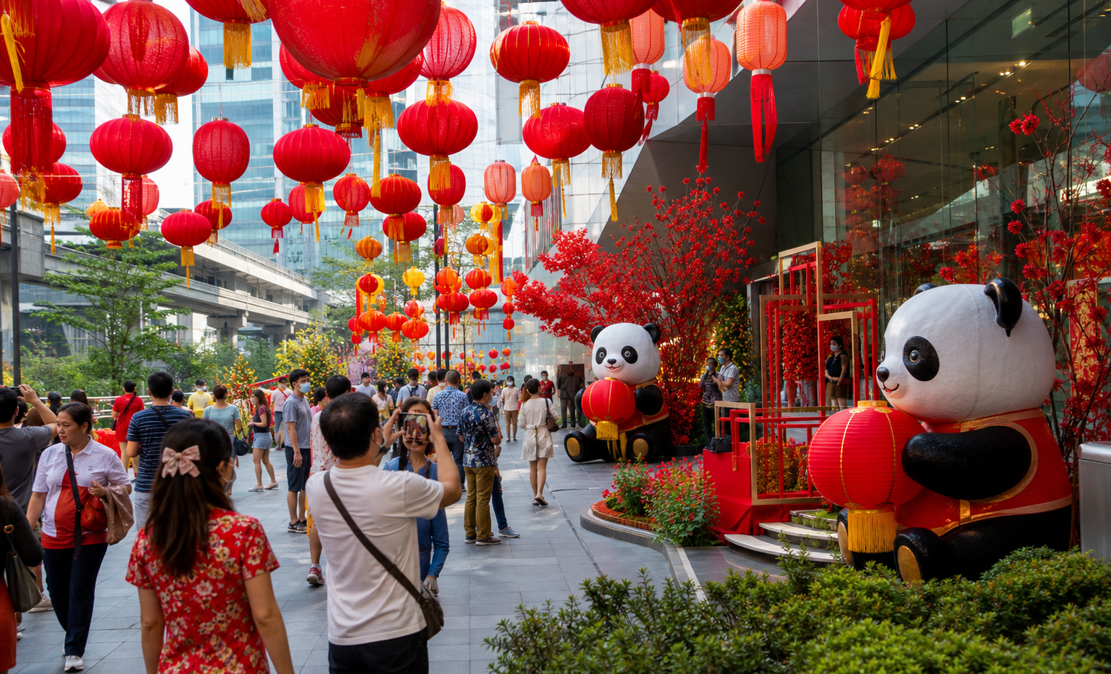 Chinese New Year decorations in Bangkok Sukhumvit