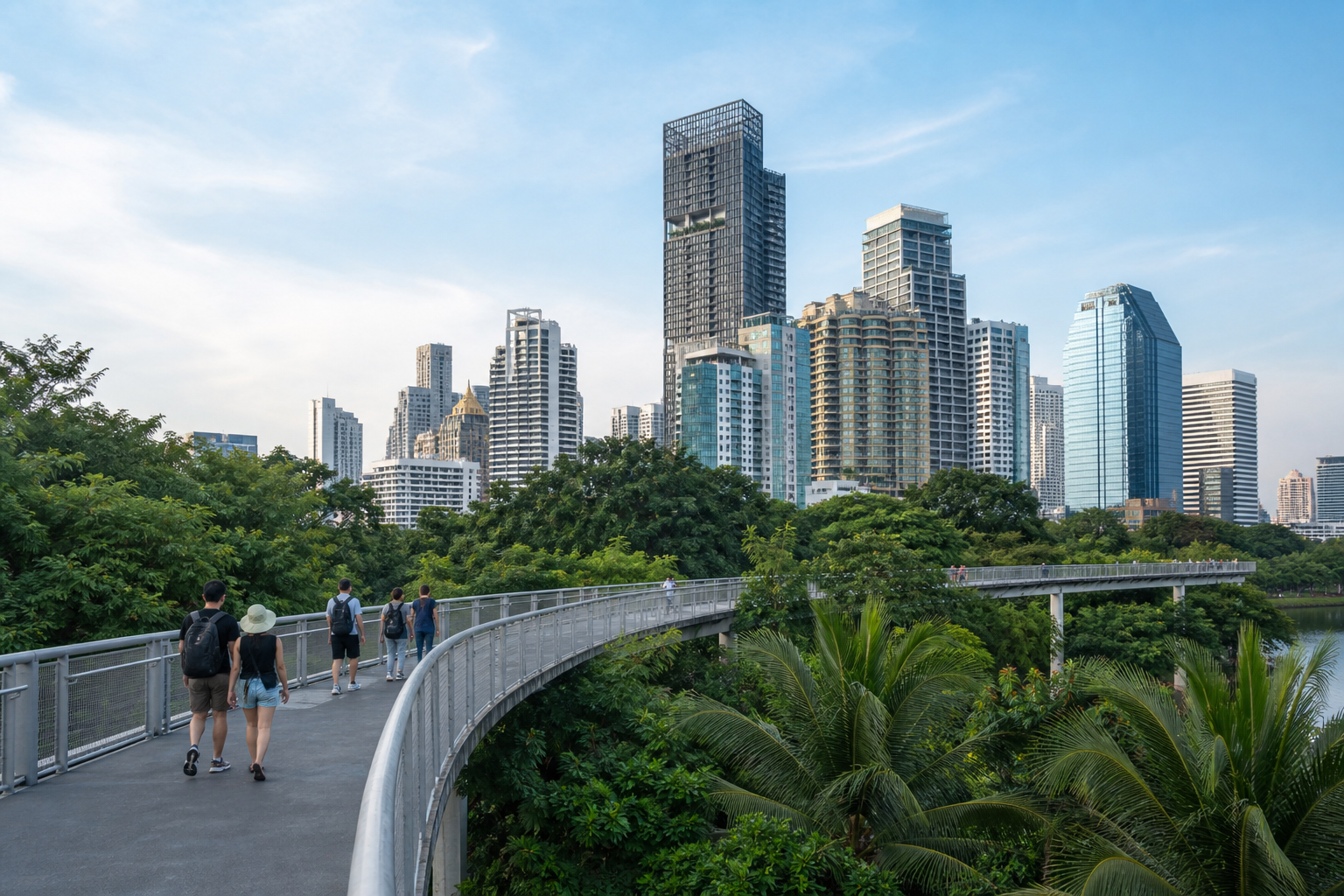 The Green Bridge to Lumpini Park