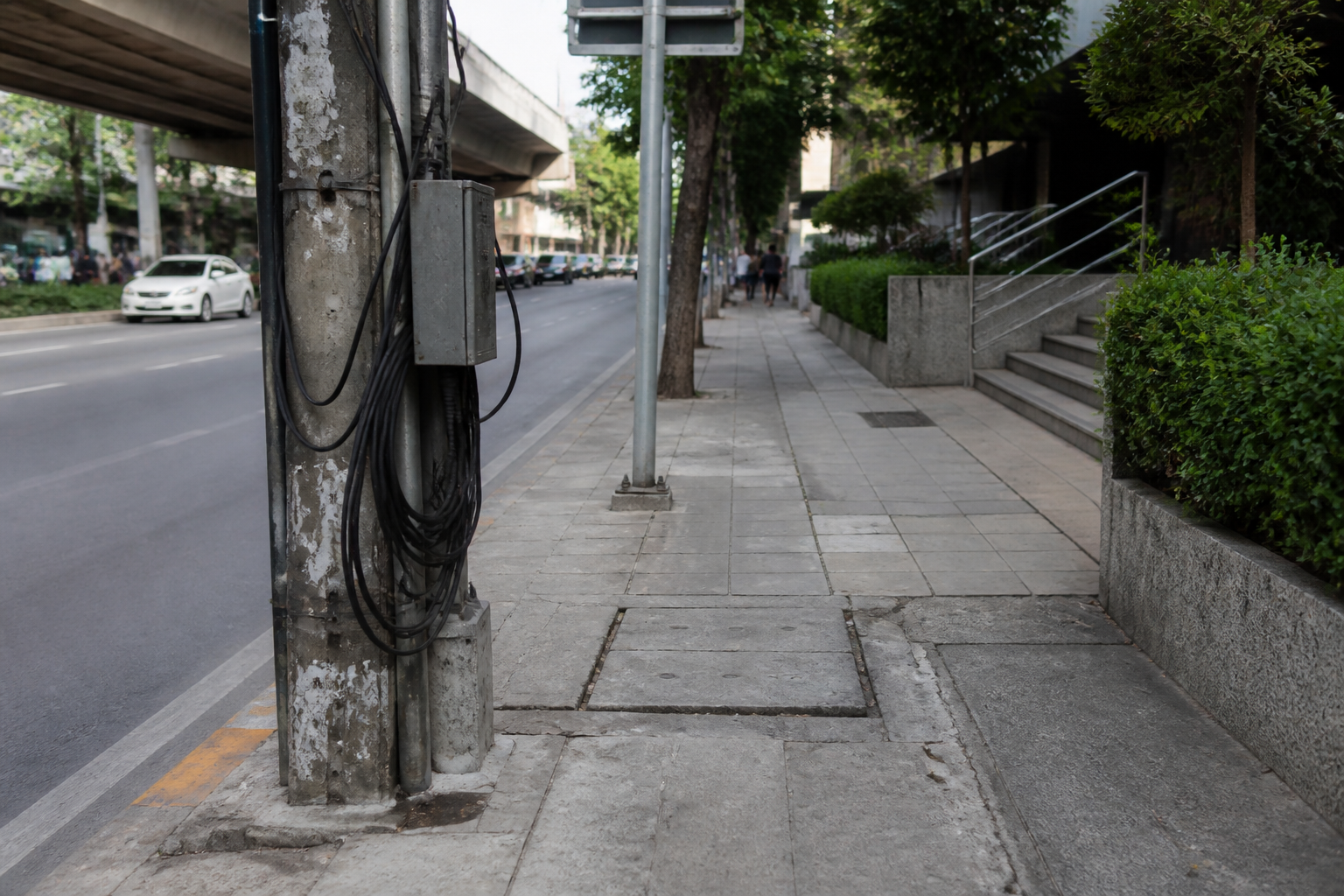 Motorbikes on Bangkok Roads and Sidewalks