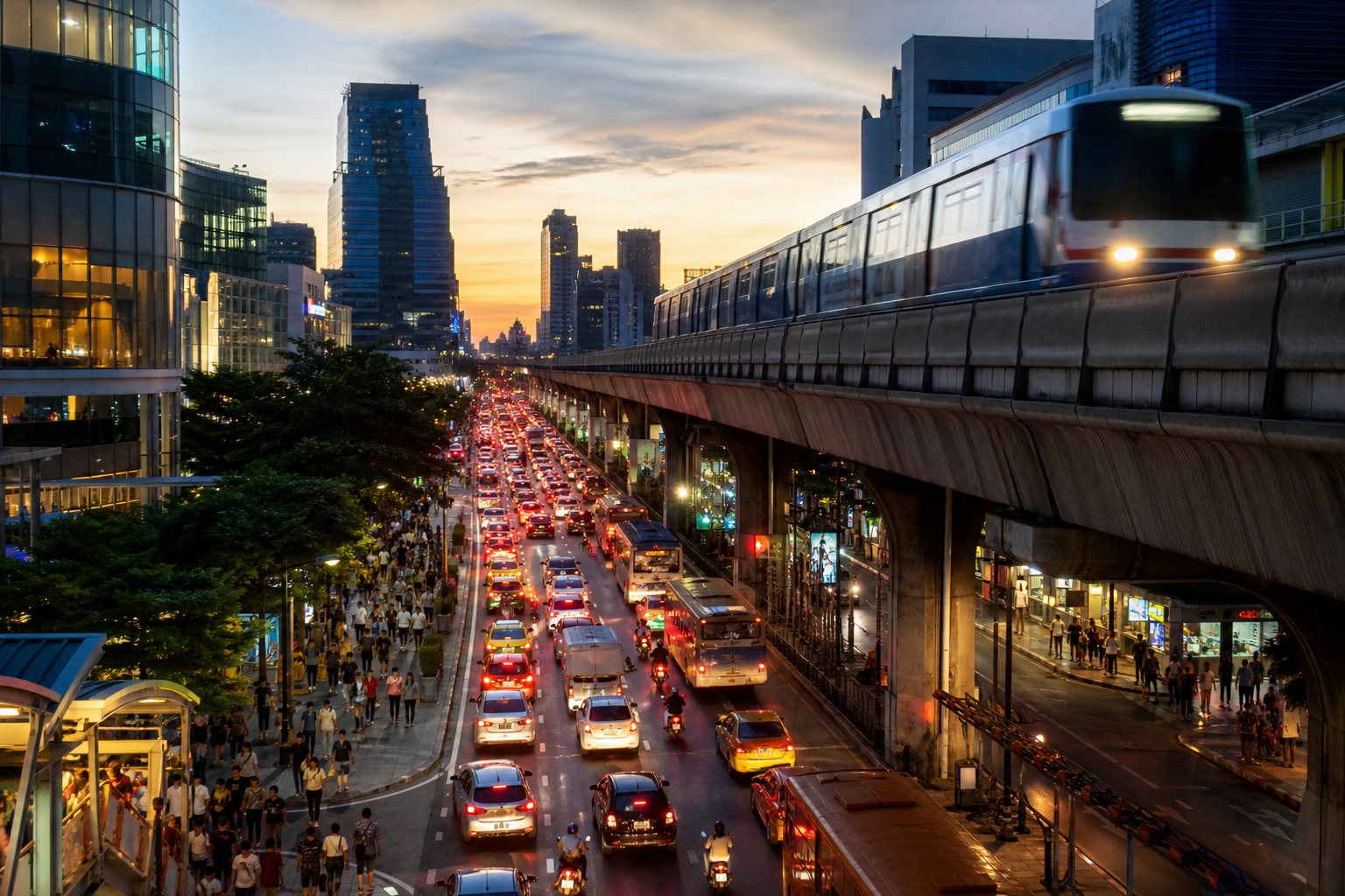 Bangkok Rush Hour and Transport Timing