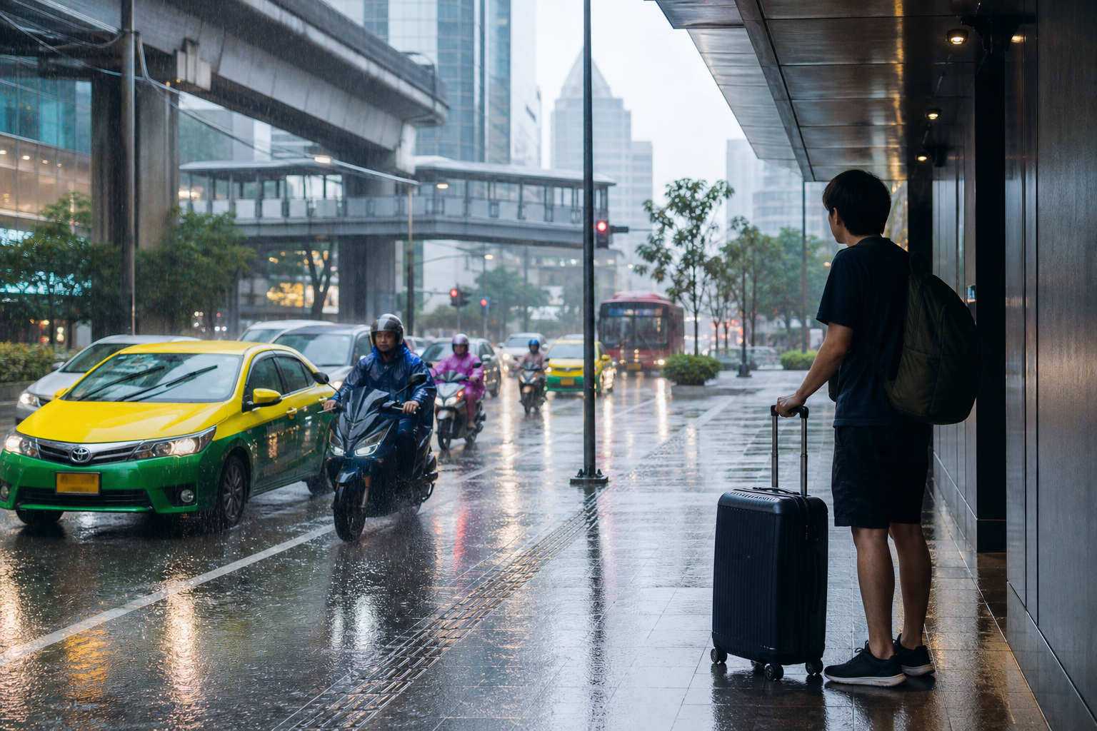Taxi and Motorbike Costs Rise in Bad Weather