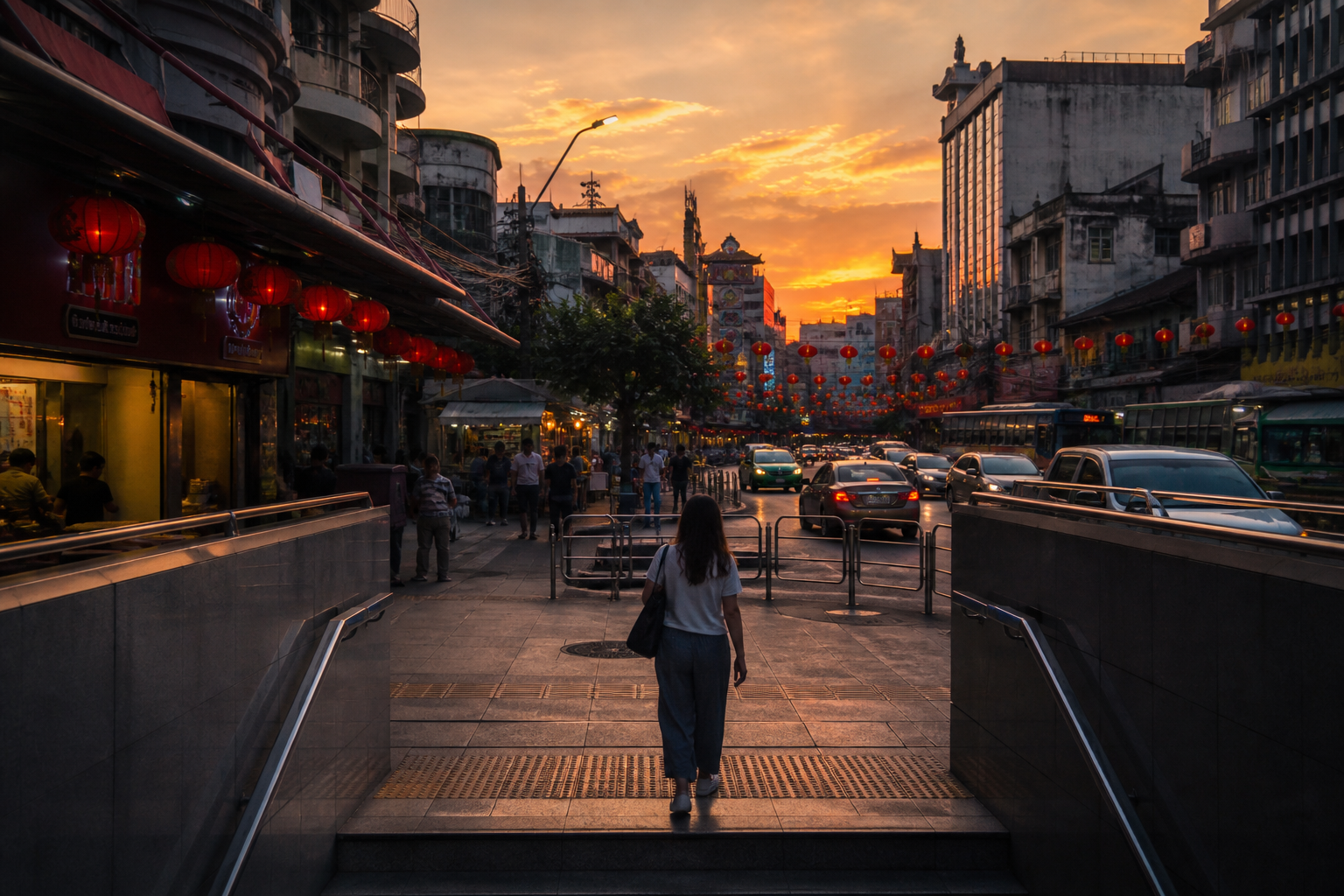 Bangkok’s New Walking Street Near Chinatown Yaowarat