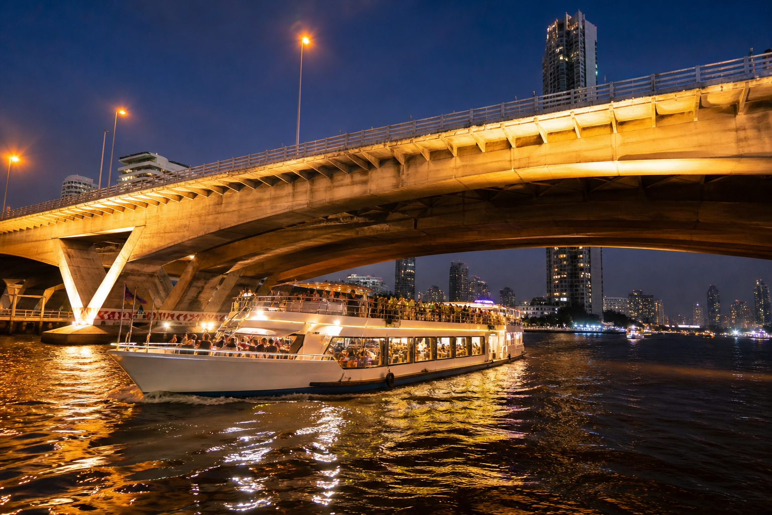 Bangkok Bridge Views After Dark
