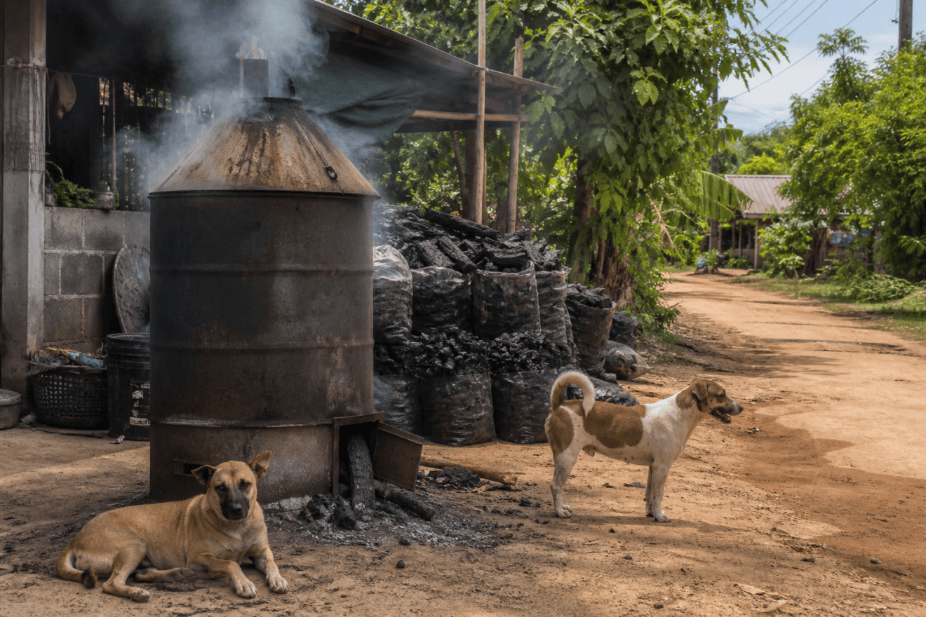 Charcoal Making and Dogs
