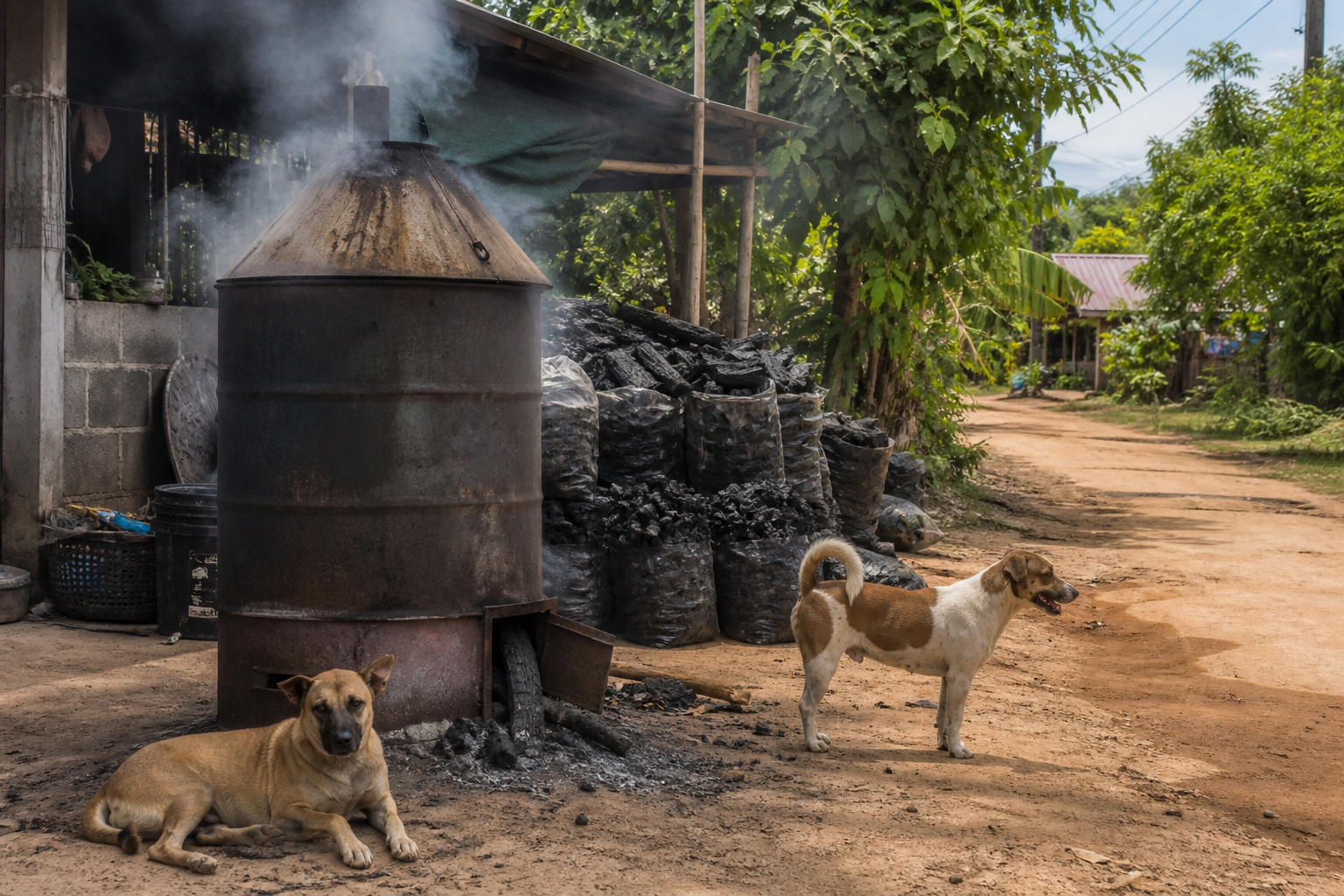 Charcoal Making and Dogs