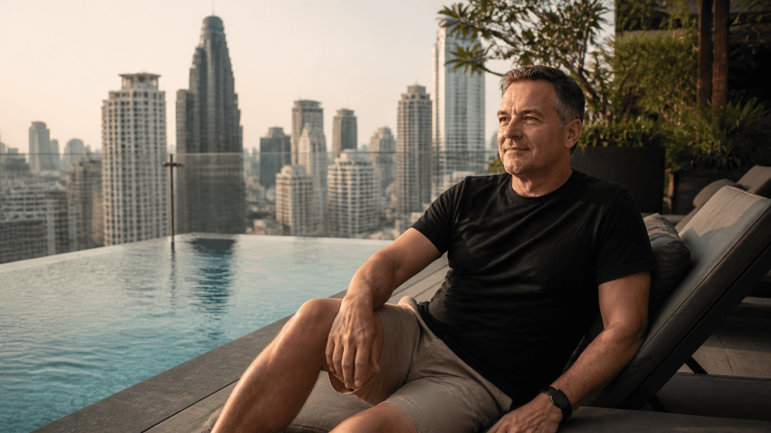 Checking In and Returning to a Bangkok Rooftop Pool