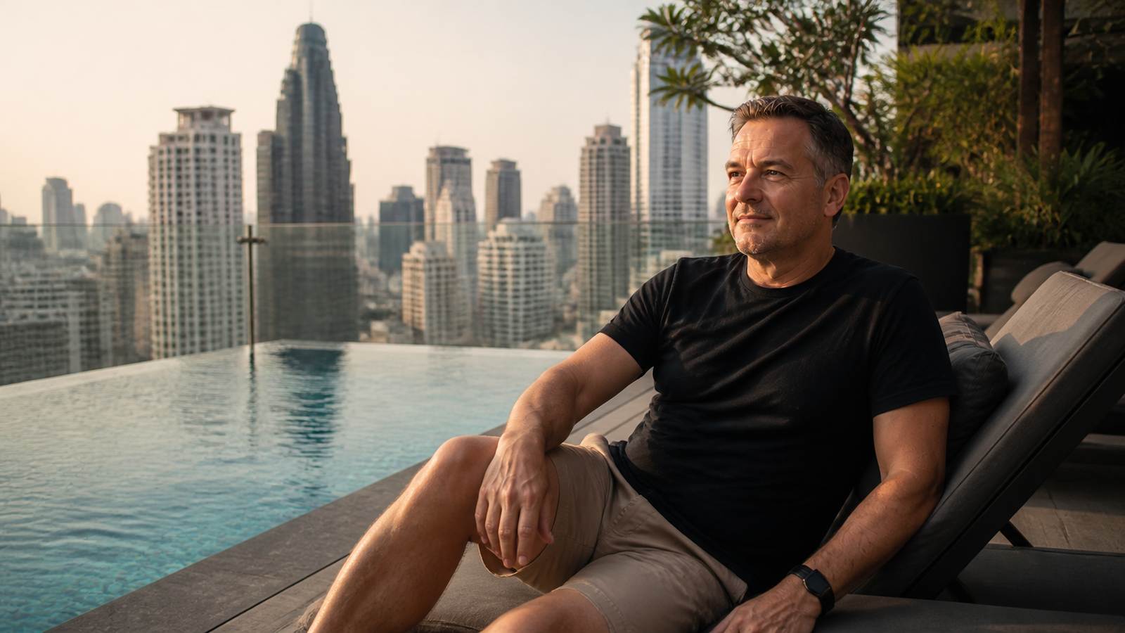 Checking In and Returning to a Bangkok Rooftop Pool