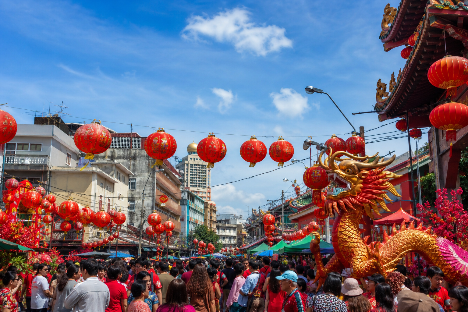 Clear Weather and Chinese New Year in Chinatown