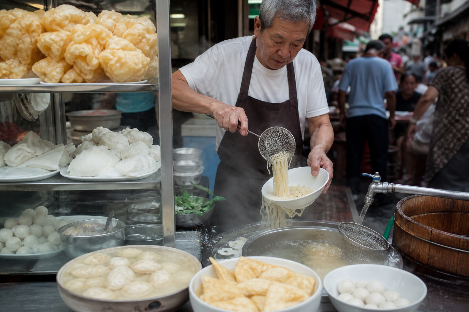 Fish Maw Soup and Handmade Noodles in Chinatown