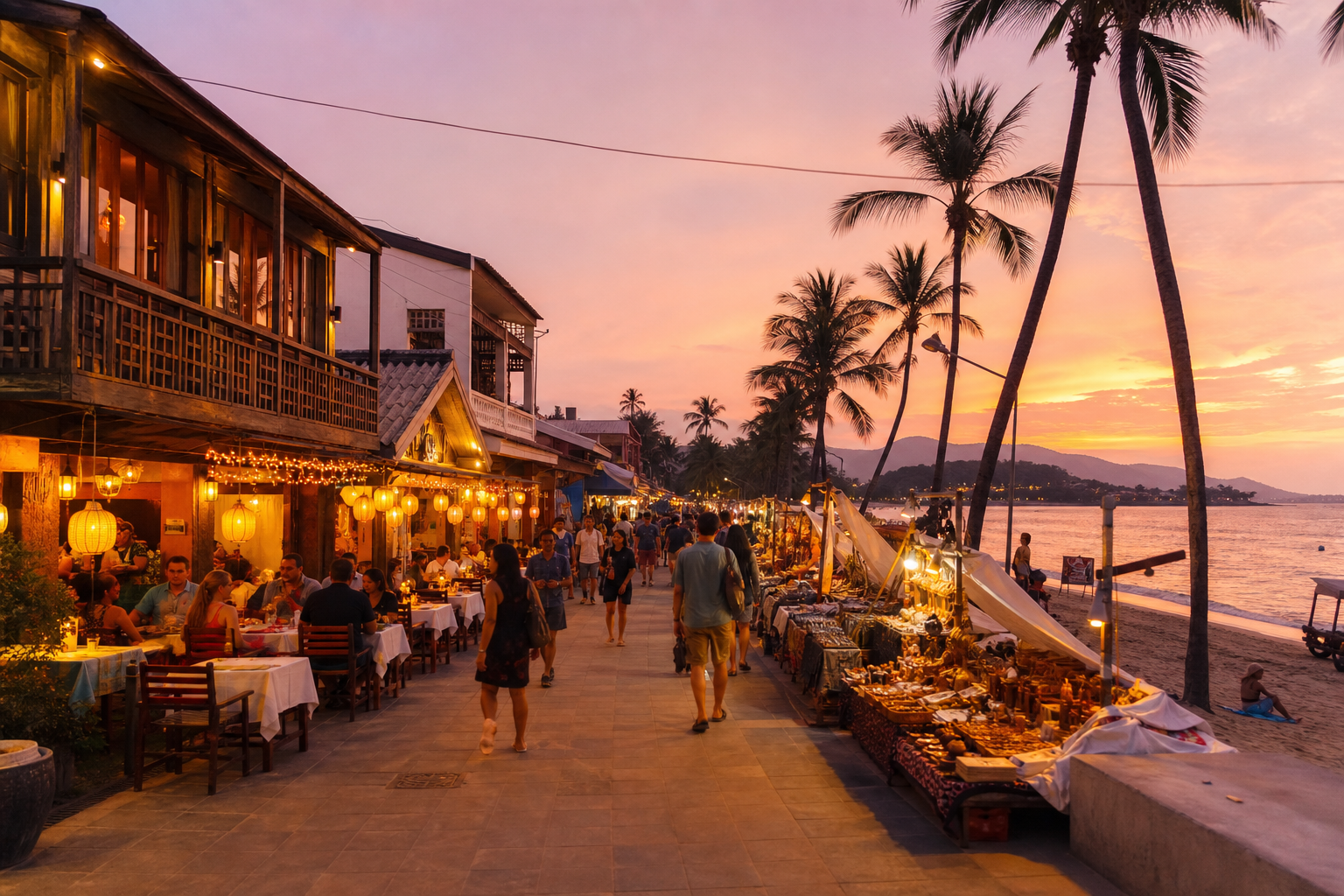 Choeng Mon Beach Bophut Beach and Fishermans Village