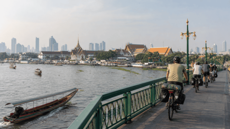 Crossing the Chao Phraya River to Wat Kalayanamit