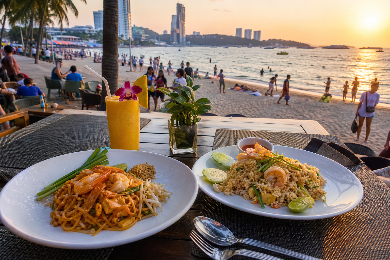 Eating by the Beach and Feeling the High Season Crowds