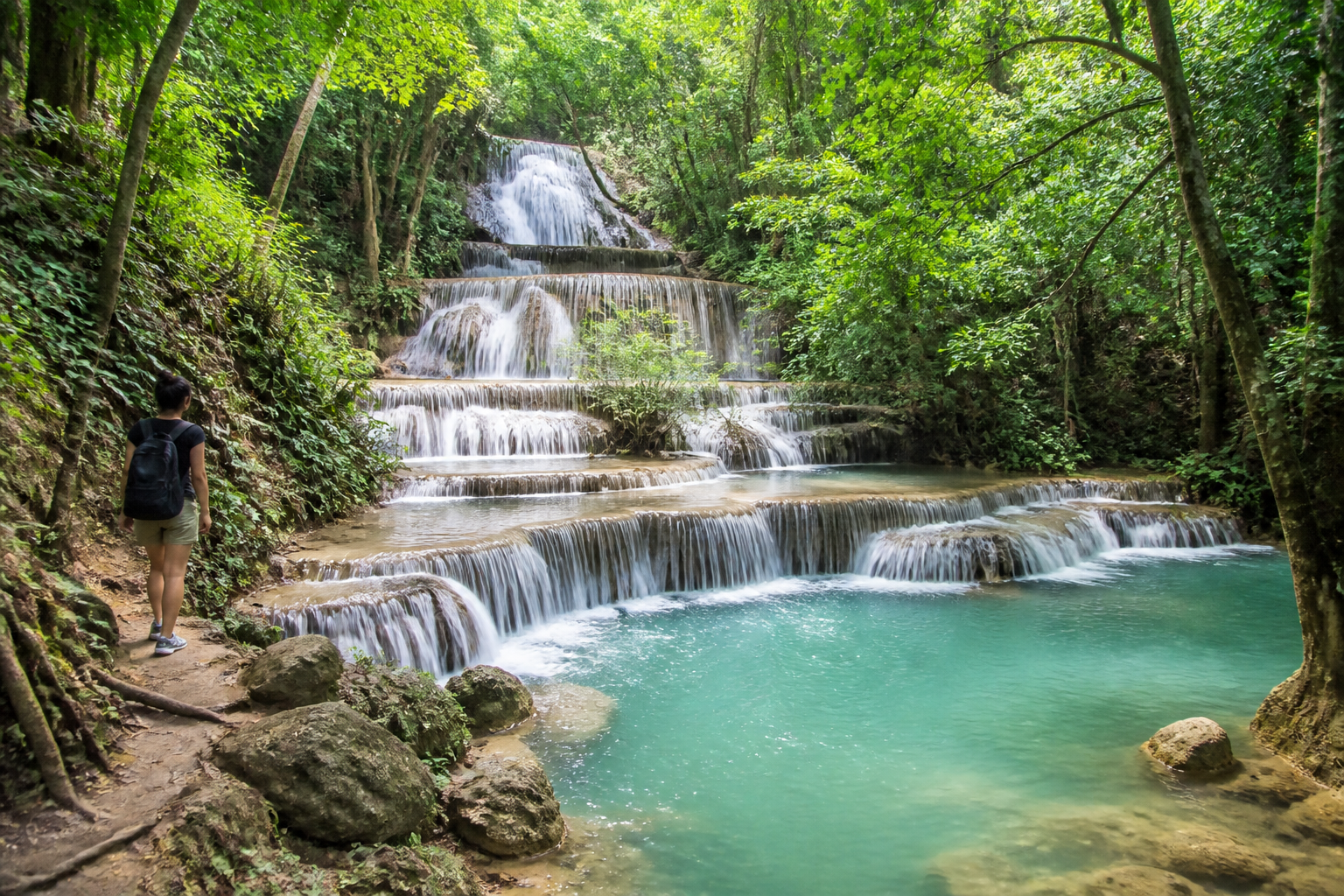 Erawan Waterfalls and Kanchanaburi