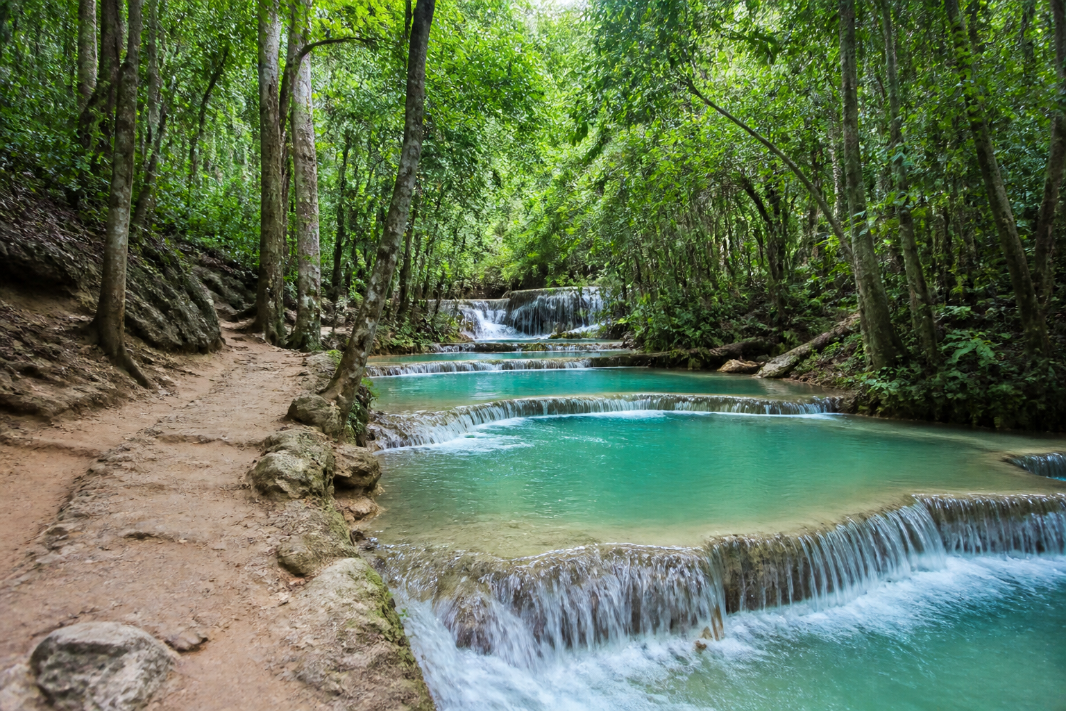 Erawan Waterfalls Hike in Kanchanaburi