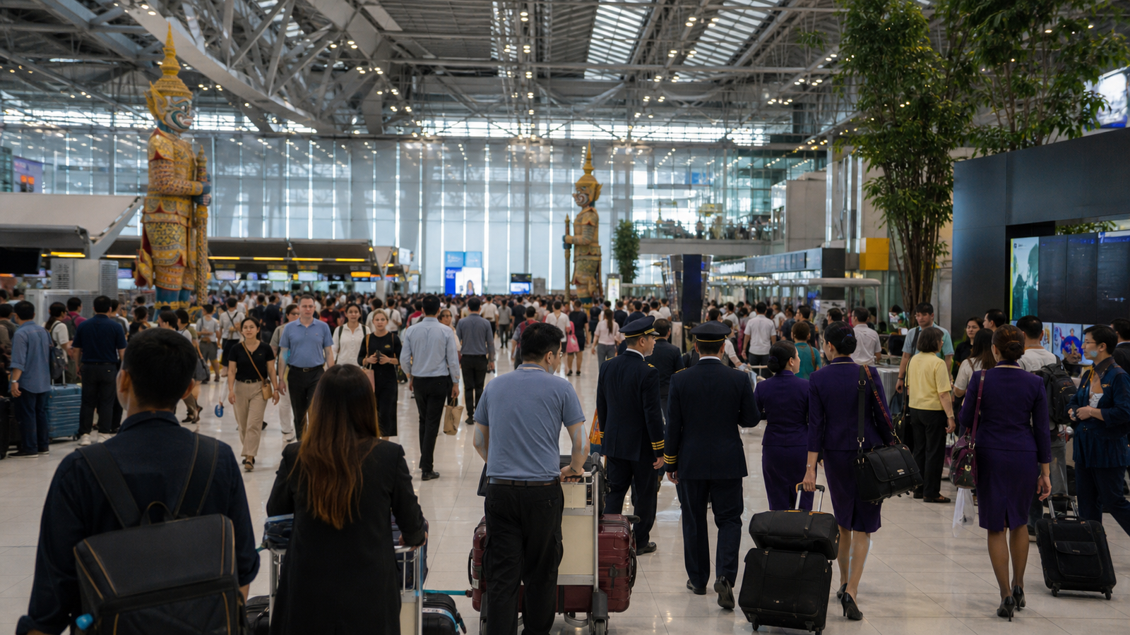 Suvarnabhumi Airport Departures in Low Season