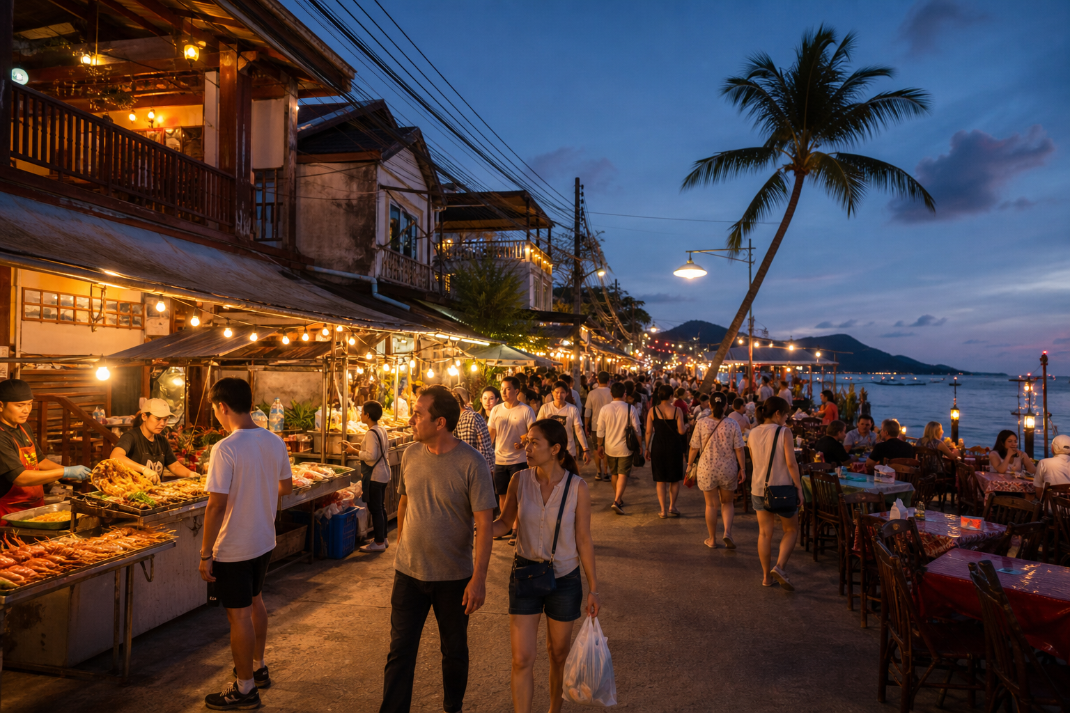 Fisherman’s Village Koh Samui market and restaurants